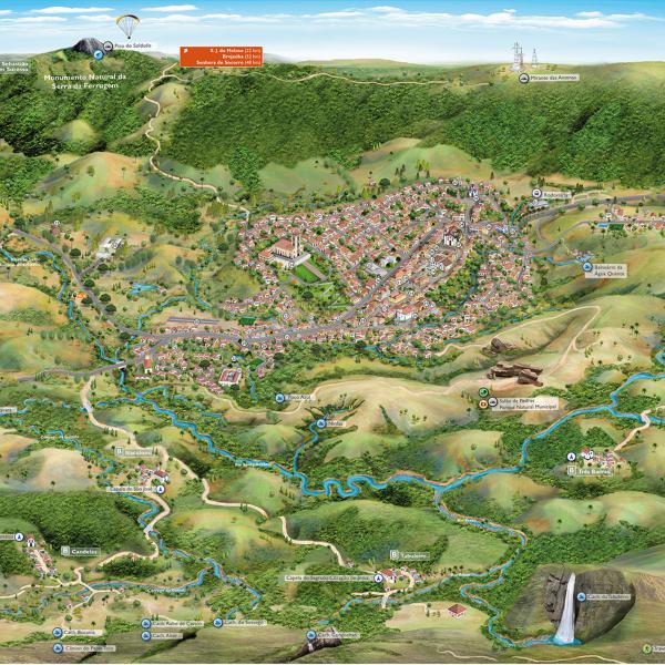 Mapa Ilustrado de Conceição do Mato Dentro MG 