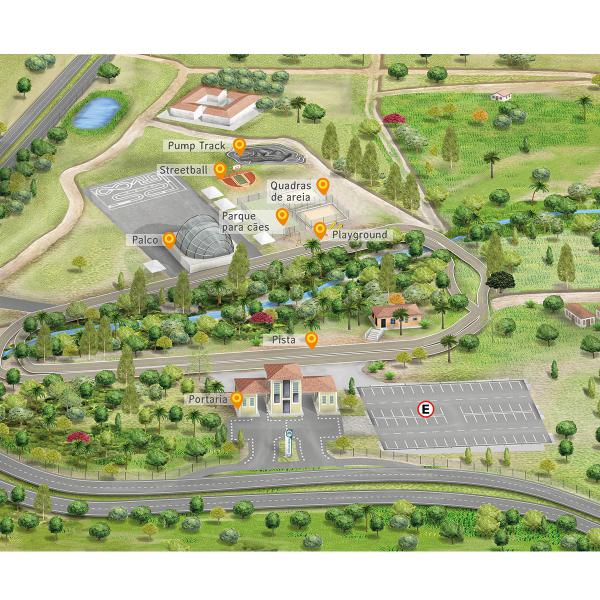 Mapa do Parque da Cidade, Pindamonhangaba SP