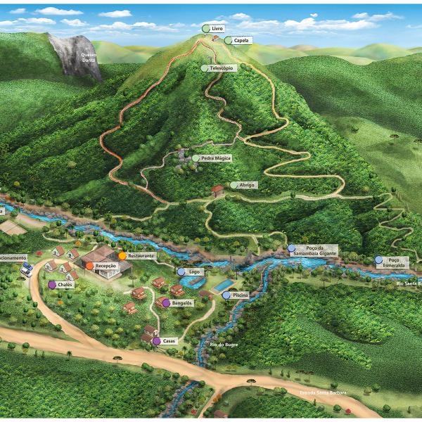 Mapa da Pousada Santa bárbara - São Francisco Xavier SP