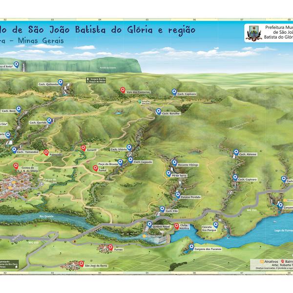 Mapa de São João Batista do Glória MG - Serra da Canastra