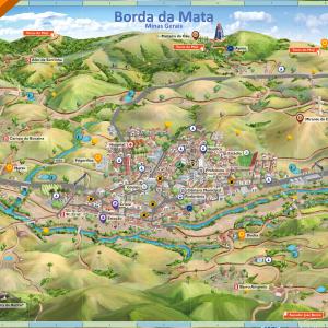 Mapa Turístico de Borda da Mata MG