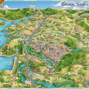 Mapa ilustrado e turístico de Paraibuna SP